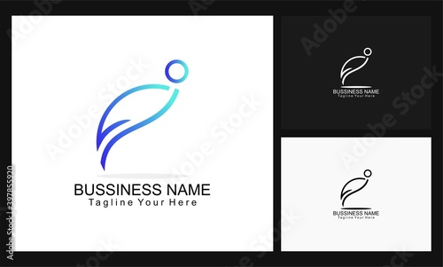 simple line concept design bird logo vector