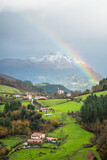 autumn scene of aramaio valley, basque country