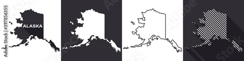 State of Alaska. Map of Alaska. United States of America Alaska. State maps. Vector illustration
