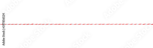 Obraz na płótnie Red and white thin twisted rope isolated w salonie