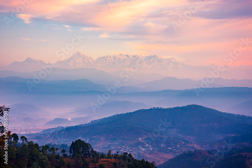 View at Kausani, a hill station in Bageshwar district, Uttarakhand, India. © anjali04