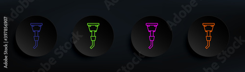 walding dark badge color set. Simple thin line, outline vector of manufacturing icons for ui and ux, website or mobile application