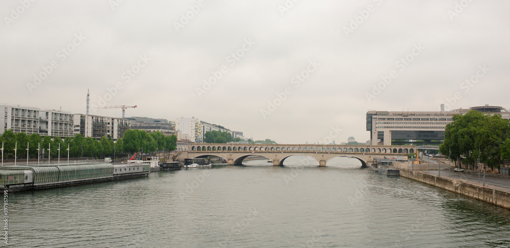 Paris. The Bercy Bridge on the River Seine