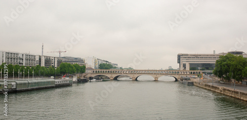 Paris. The Bercy Bridge on the River Seine