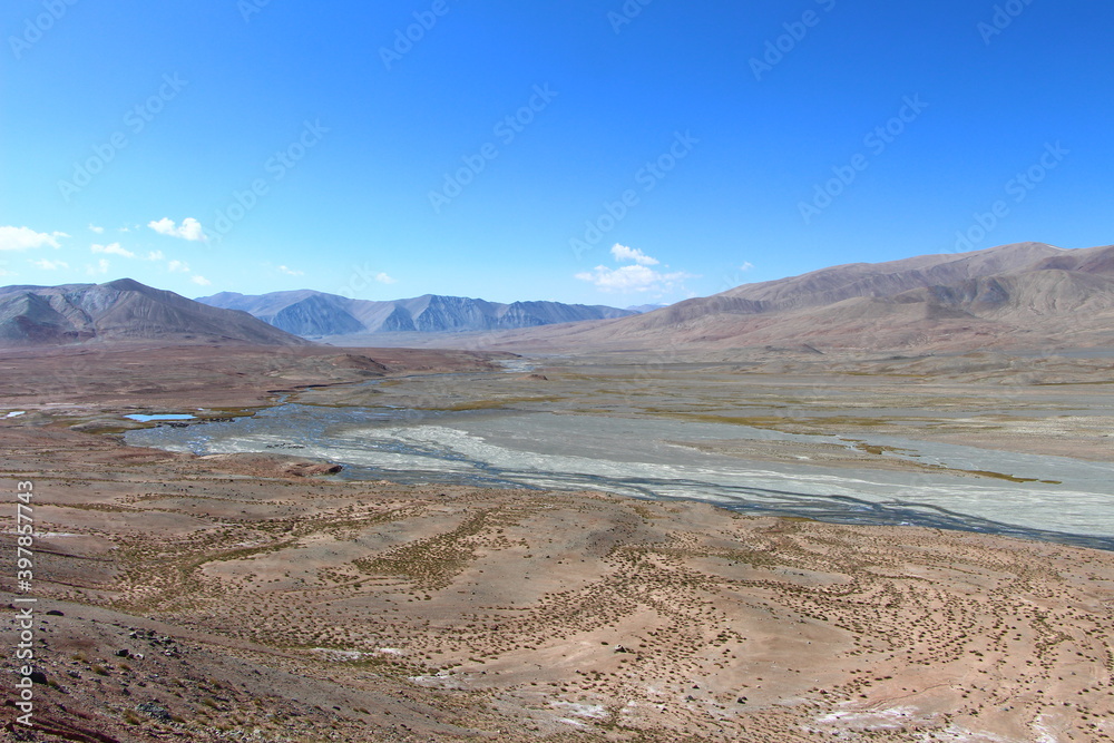 Pamir Highway landscape in Tajikistan