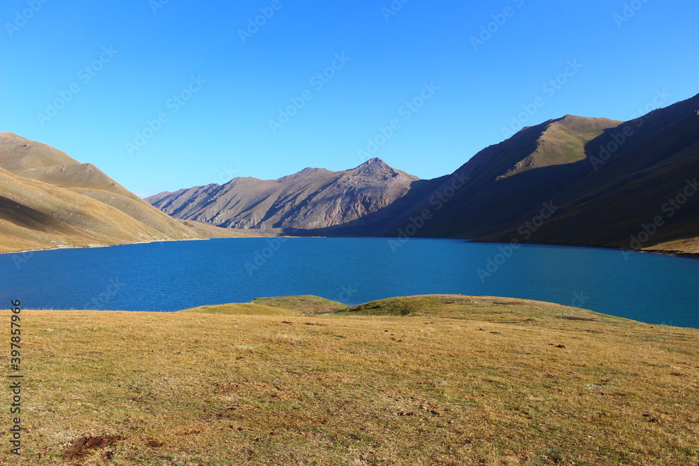 Kol Ukok lake near Kochkor, Kyrgyzstan