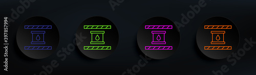 chemical dark badge color set. Simple thin line, outline vector of manufacturing icons for ui and ux, website or mobile application
