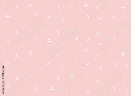 Fototapeta Naklejka Na Ścianę i Meble -  Elegant seamless pattern with geometric forms, vector illustration, abstract, art, beautiful elements, pink background, design for decoration, wrapping paper, print, fabric or textile, isolated, flat 