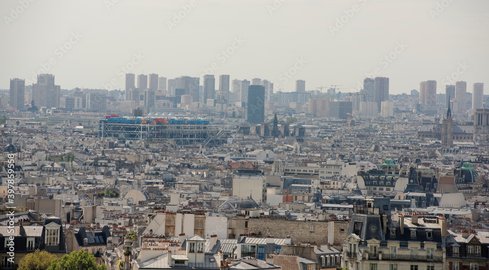 View of Paris from the top of the hill of Montmartre