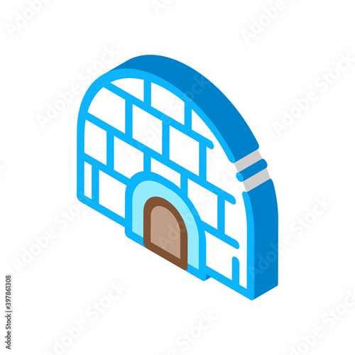 igloo icehouse icon vector. isometric igloo icehouse sign. color isolated symbol illustration