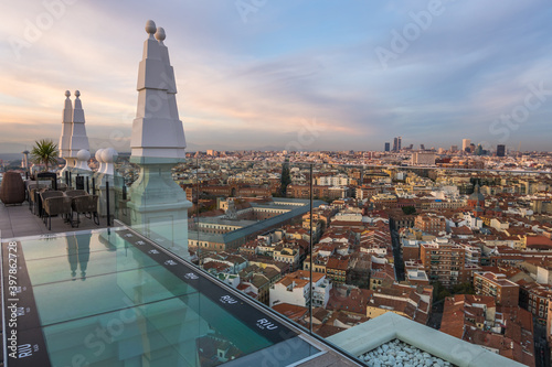 Cityscape of Madrid from the Spain Building (Spain Square) photo