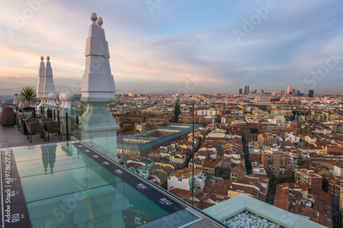 Obraz na płótnie Cityscape of Madrid from the Spain Building (Spain Square) w salonie