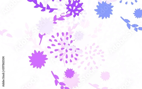 Light Purple vector abstract pattern with flowers