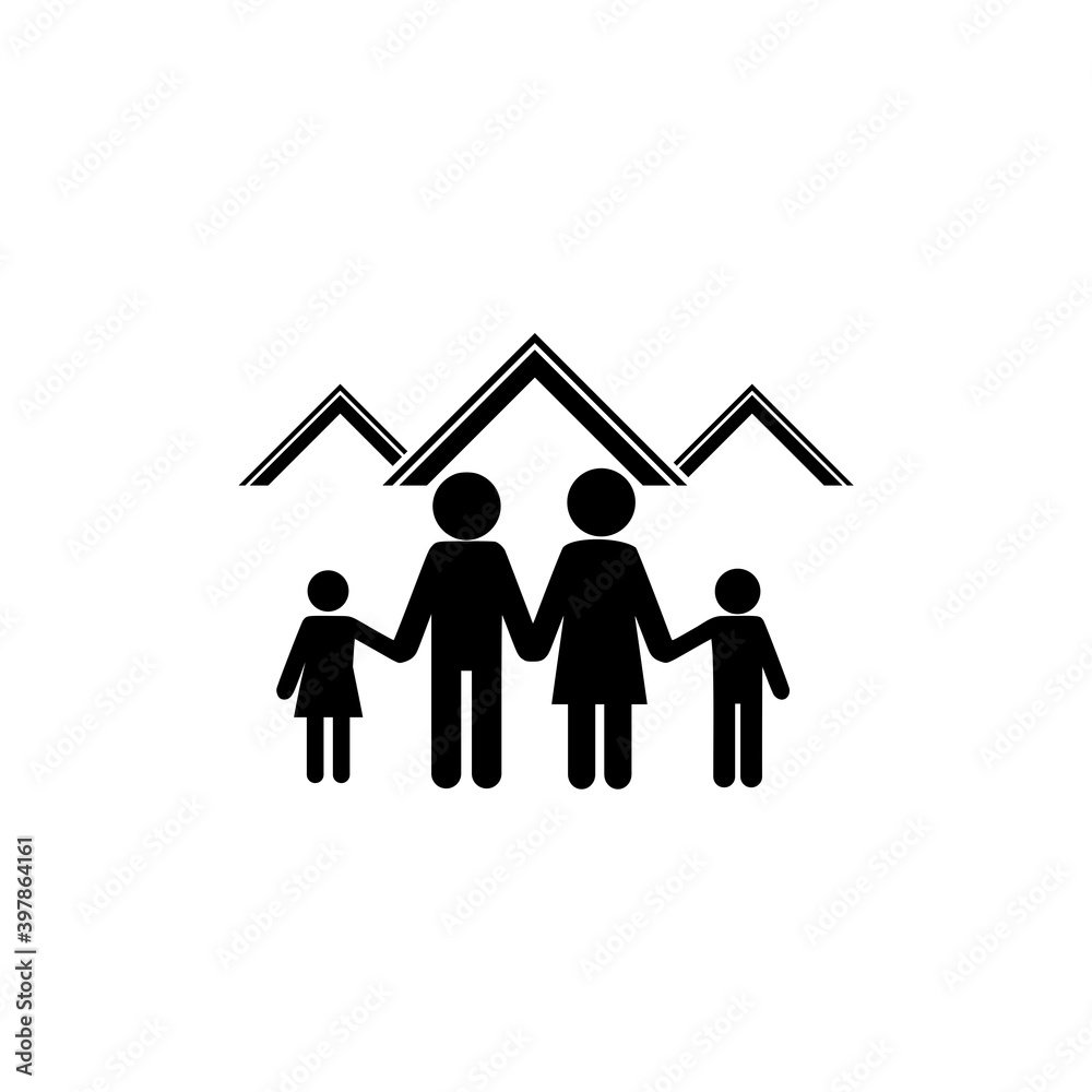 Protect your family icon. Family house icon isolated on white background Protect your family icon. Family house icon isolated on white background