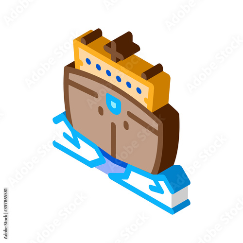 icebreaker ship icon vector. isometric icebreaker ship sign. color isolated symbol illustration