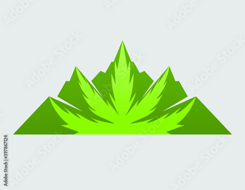 Mountain hemp green logo design