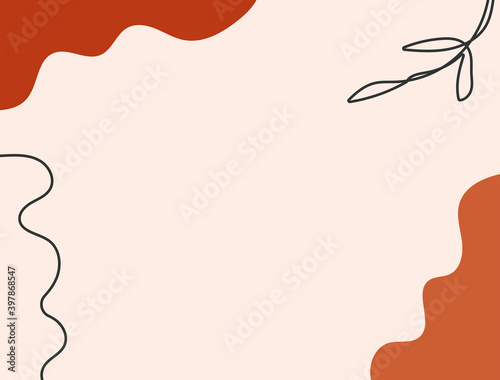 Horizontal background with organic shapes drawn by hand. Modern vector illustration.