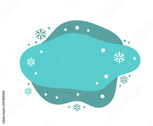 Winter snowflakes blue amoeba banner.