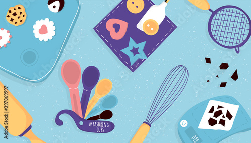 Vector illustration. Baking template