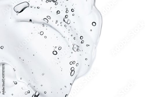 Photographie Transparent hyaluronic acid gel texture isolated on a white background