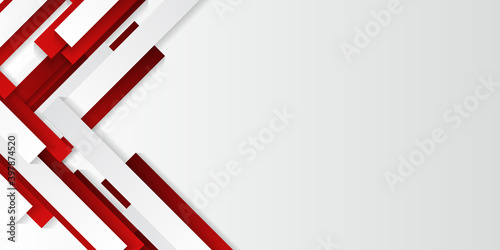 Fototapeta Naklejka Na Ścianę i Meble -  Abstract red white business presentation background with modern corporate concept