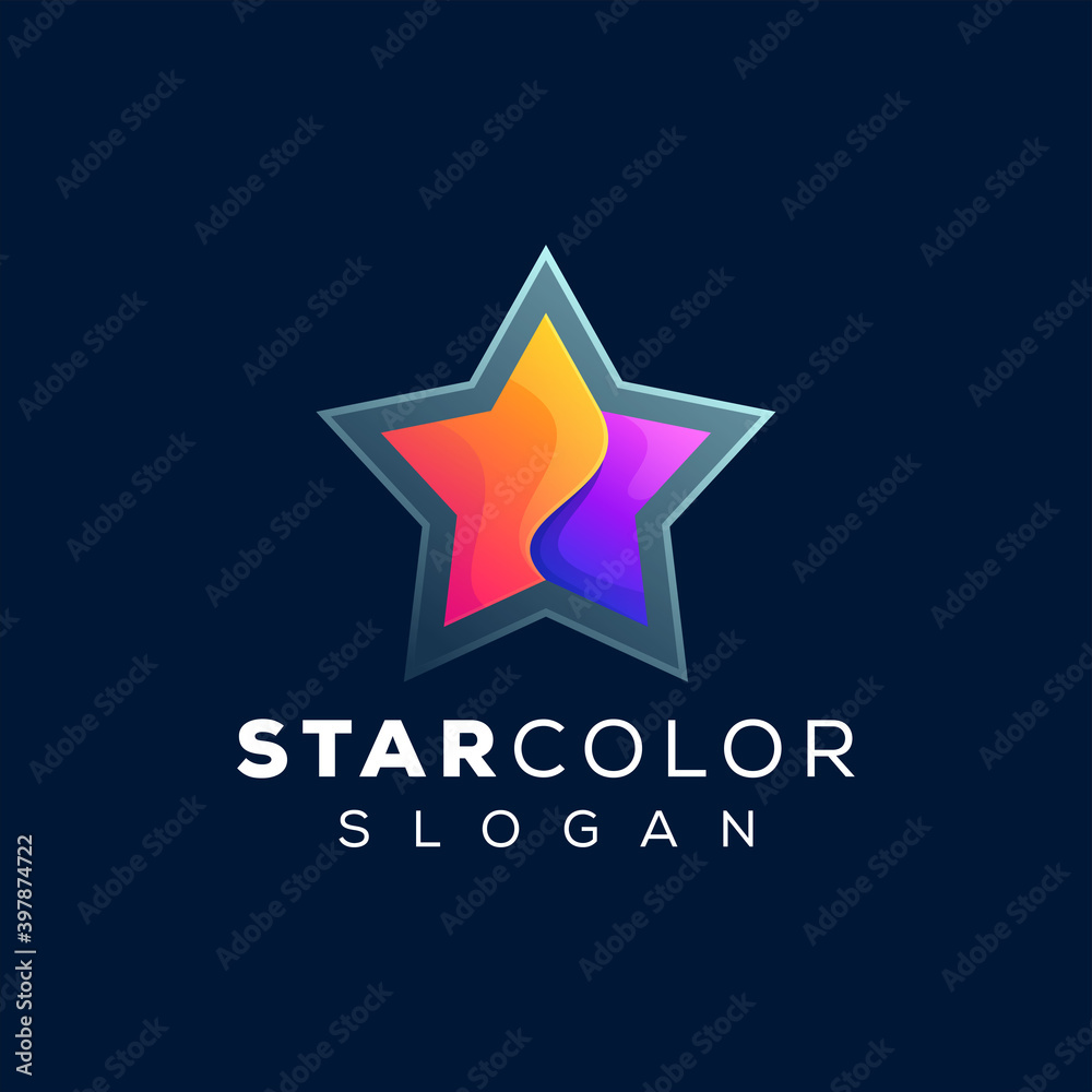 star color gradient logo design star color gradient logo design