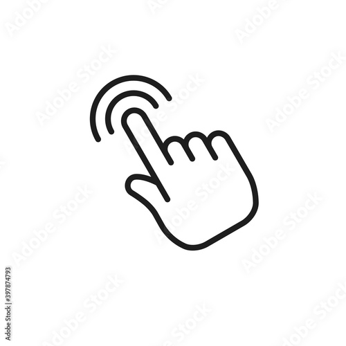 Hand click icons. Clicking finger pointer. Vector illustration.