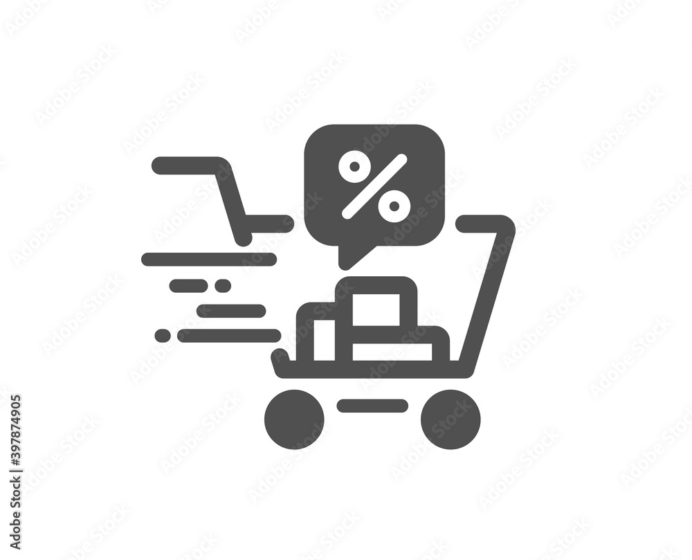 Discounts cart icon. Sale offer sign. Promotion price symbol. Quality design element. Flat style discounts cart icon. Editable stroke. Vector Discounts cart icon. Sale offer sign. Promotion price symbol. Quality design element. Flat style discounts cart icon. Editable stroke. Vector