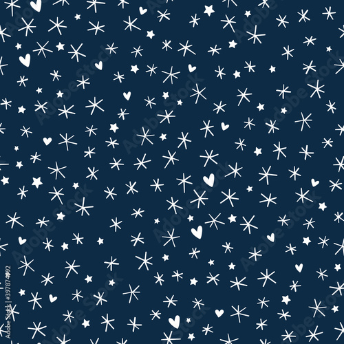 Seamless Christmas pattern with snowflakes