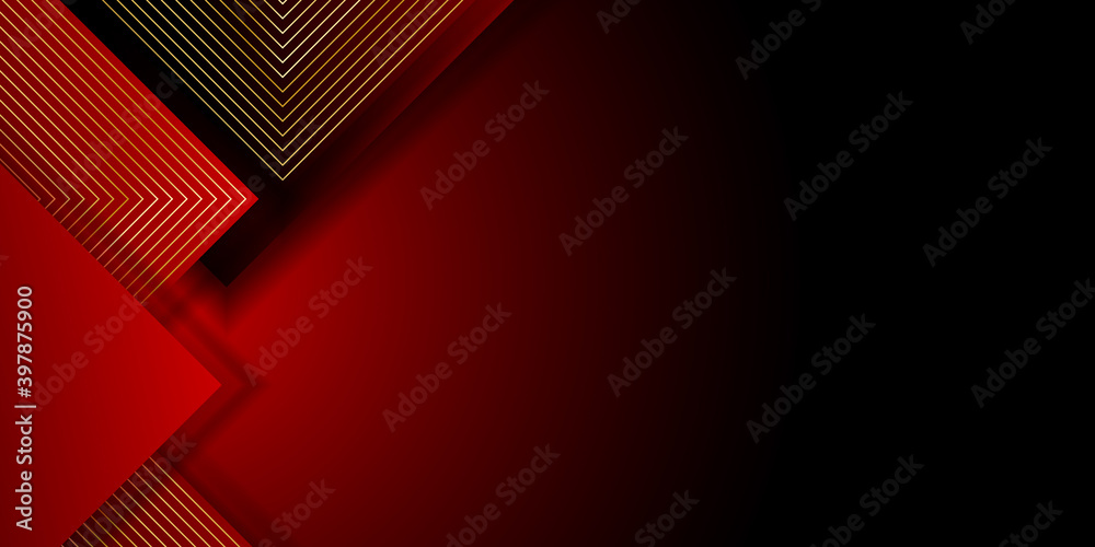 Red gold abstract presentation background with modern golden lines. Suit for modern corporate business social media post stories and presentation template.