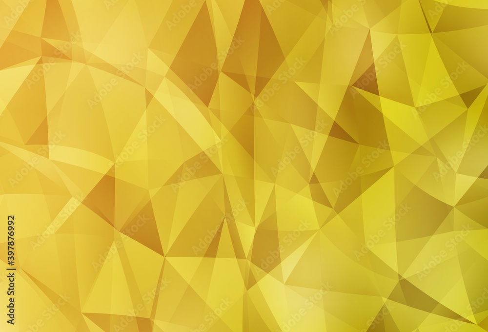 Dark Yellow vector triangle mosaic template. Dark Yellow vector triangle mosaic template.