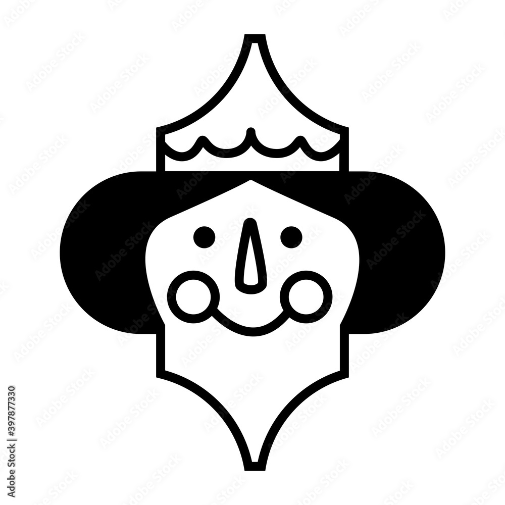 Christmas Arabesque Tile Ornament with princess isolated on white background. Vector flat illustration. Christmas and New Year design. Christmas Arabesque Tile Ornament with princess isolated on white background. Vector flat illustration. Christmas and New Year design.