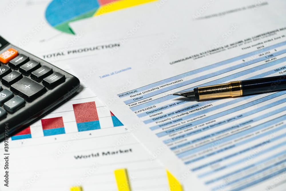 Financial Report of profit and loss. Accounting statement analysis, Selective focus Financial Report of profit and loss. Accounting statement analysis, Selective focus