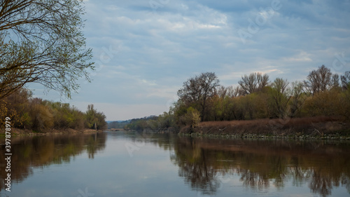 Autumn view on the river of Morava near Devin castle