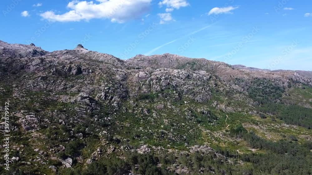 Aerial view of rocky mountains in Europe Portugal Peneda Geres National Park Aerial view of rocky mountains in Europe Portugal Peneda Geres National Park