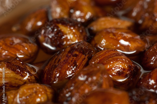 Hazelnuts covered in honey