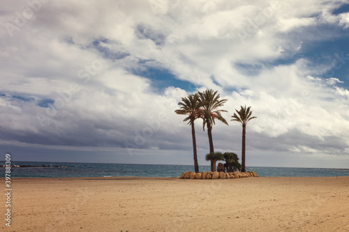 Landscape of Garrucha beach in spring, Almería, Spain photo