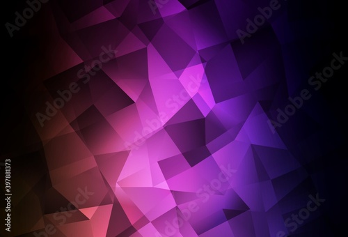Dark Purple, Pink vector shining triangular layout.