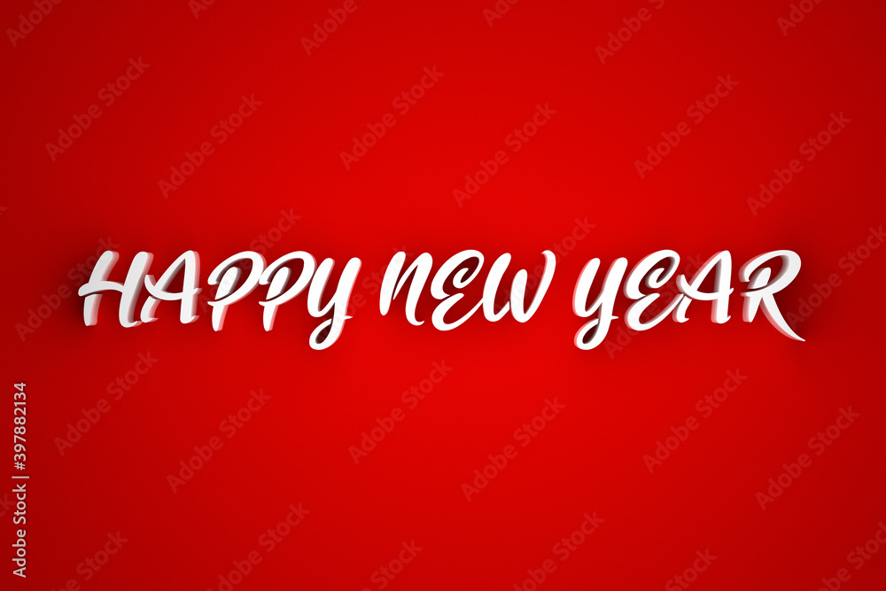 3d text HAPPY NEW YEAR on red background 3d text HAPPY NEW YEAR on red background