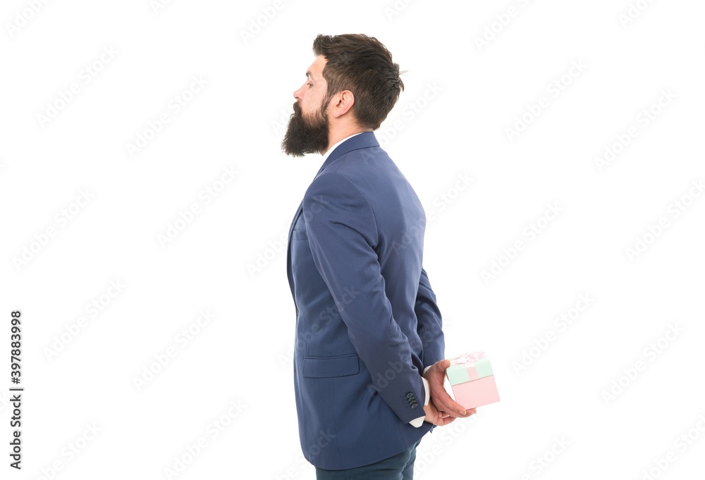 surprise for her. success and reward. businessman in formal suit on party. bearded man hold valentines present. boxing day. Delivery company business. happy birthday shopping. what a surprise surprise for her. success and reward. businessman in formal suit on party. bearded man hold valentines present. boxing day. Delivery company business. happy birthday shopping. what a surprise