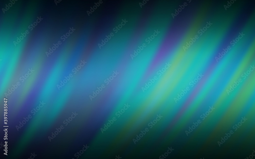 Dark Green vector colorful blur backdrop.