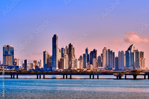 Skyline image of Panama City, Panama in Central America photo