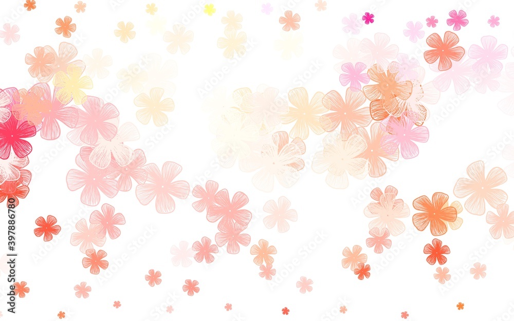 Light Multicolor vector doodle pattern with flowers.
