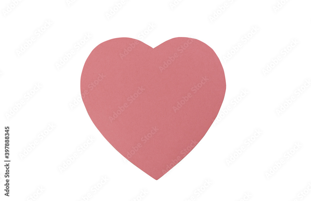 A large pink cardboard heart box for Happy Valentines Day isolated on white
