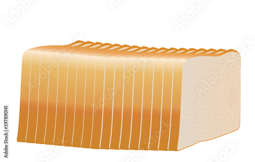 Bread slices on white background, vector