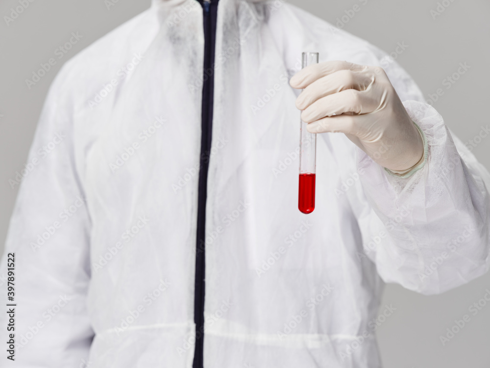 Laboratory blood test research drug development gray background Laboratory blood test research drug development gray background