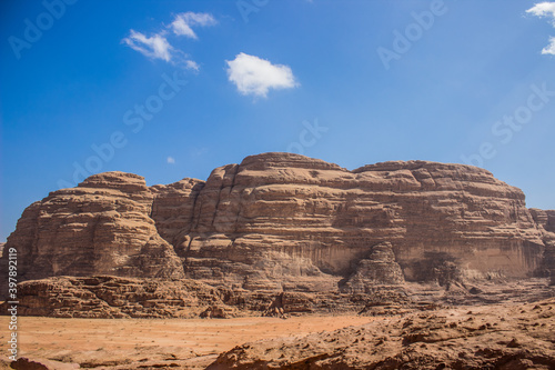 south mountain picturesque nature landscape scenic view photography summer sunny weather day time in Wadi Rum desert in Jordan country Middle East region