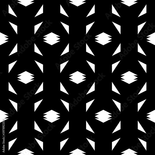 Seamless pattern. Geometric motif. Triangles, figures ornament. Ethnic wallpaper. Mosaics background. Simple shapes backdrop. Digital paper, web design, textile print, abstract. Vector artwork.