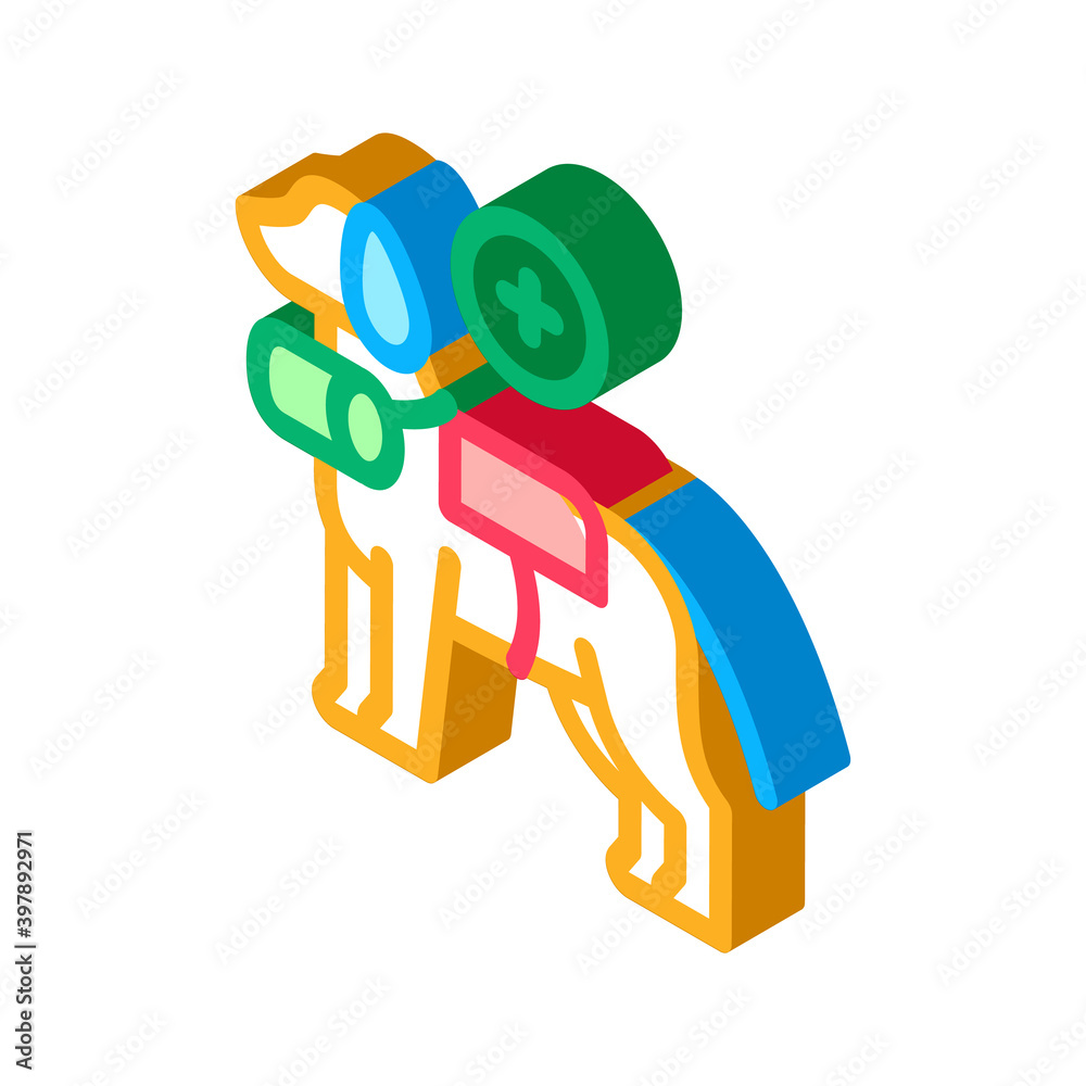 rescue dog icon vector. isometric rescue dog sign. color isolated symbol illustration