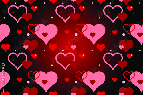 Romantic vector seamless background. Abstract love illustration. Valentine's day concept. 